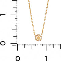 14K Yellow Gold Round White Topaz and Diamond Halo Pendant Necklace