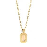 18K Yellow Gold Bezel Set Emerald Cut Imperial Topaz Pendant Necklace