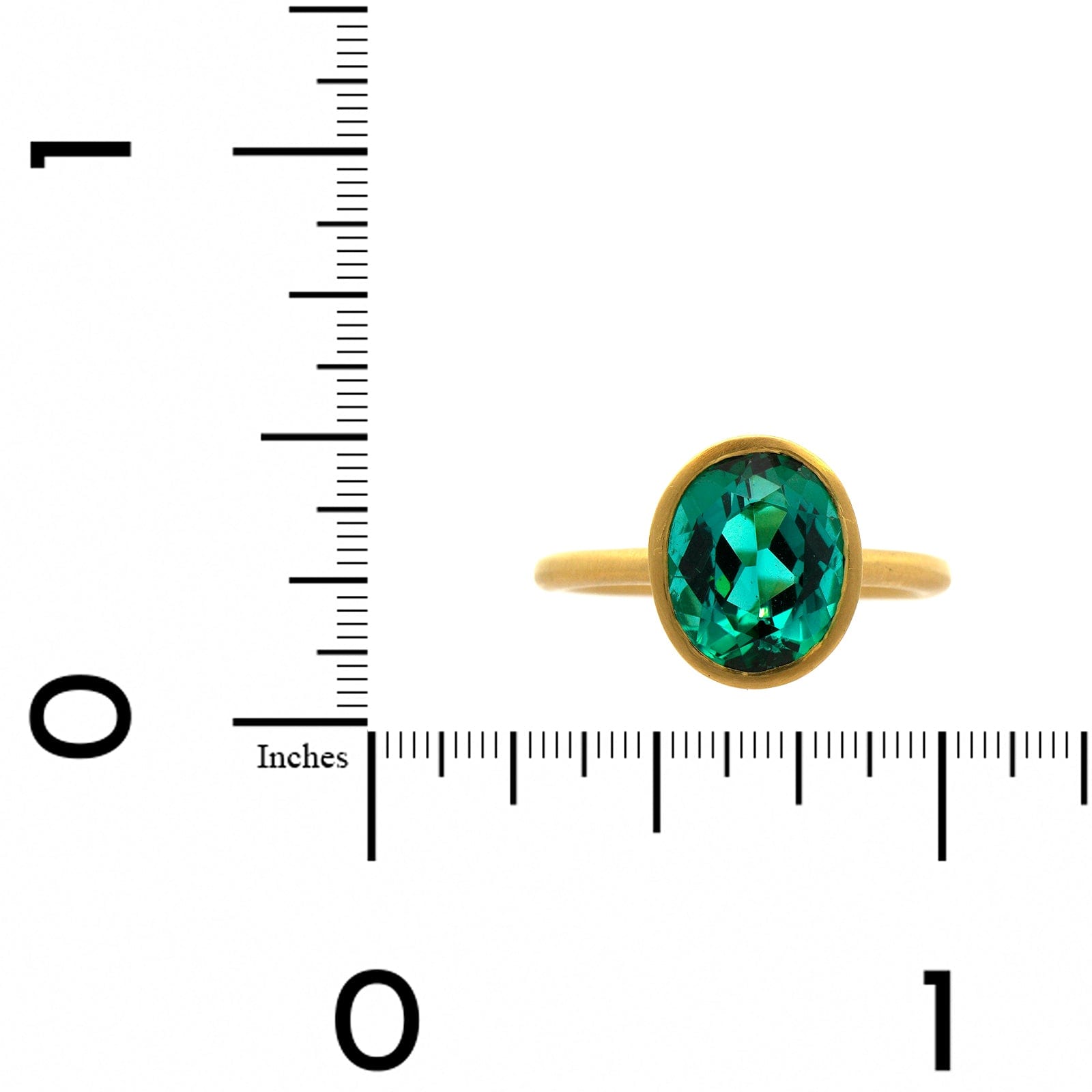 18K Yellow Gold Green Tourmaline Ring