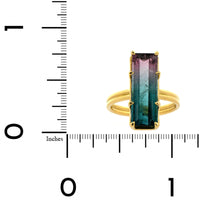 18K Yellow Gold Bi Color Tourmaline Ring