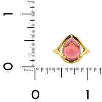 18K Yellow Gold Pink Tourmaline 3 Prong Ring