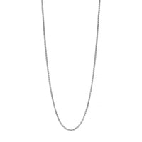 14K White Gold 1mm Curb Chain Necklace