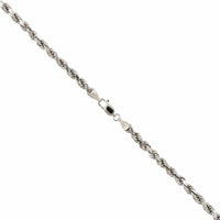 14K White Gold 20" Rope Chain Necklace