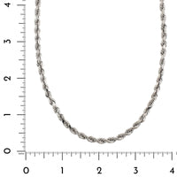 14K White Gold 20" Rope Chain Necklace