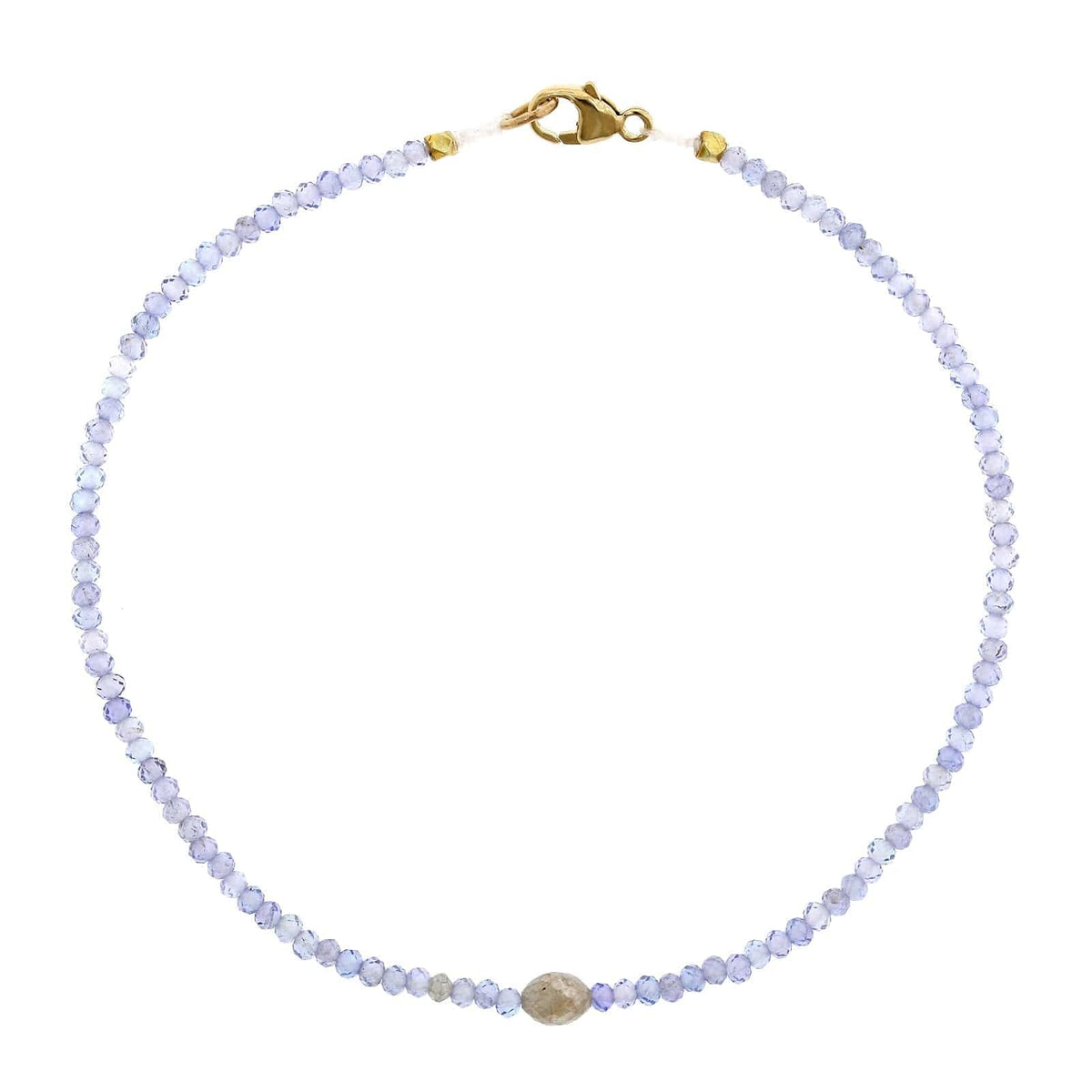 18K Yellow Gold Tanzanite Bead Bracelet