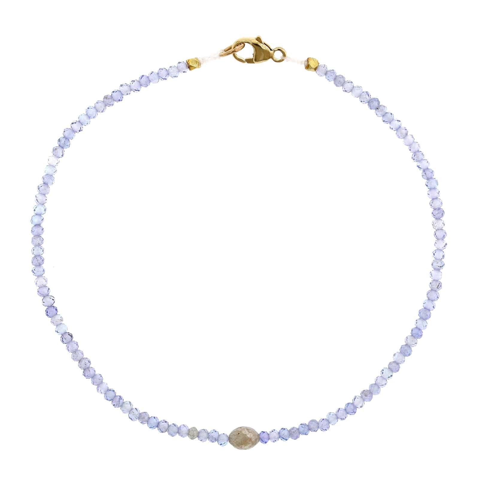 18K Yellow Gold Tanzanite Bead Bracelet