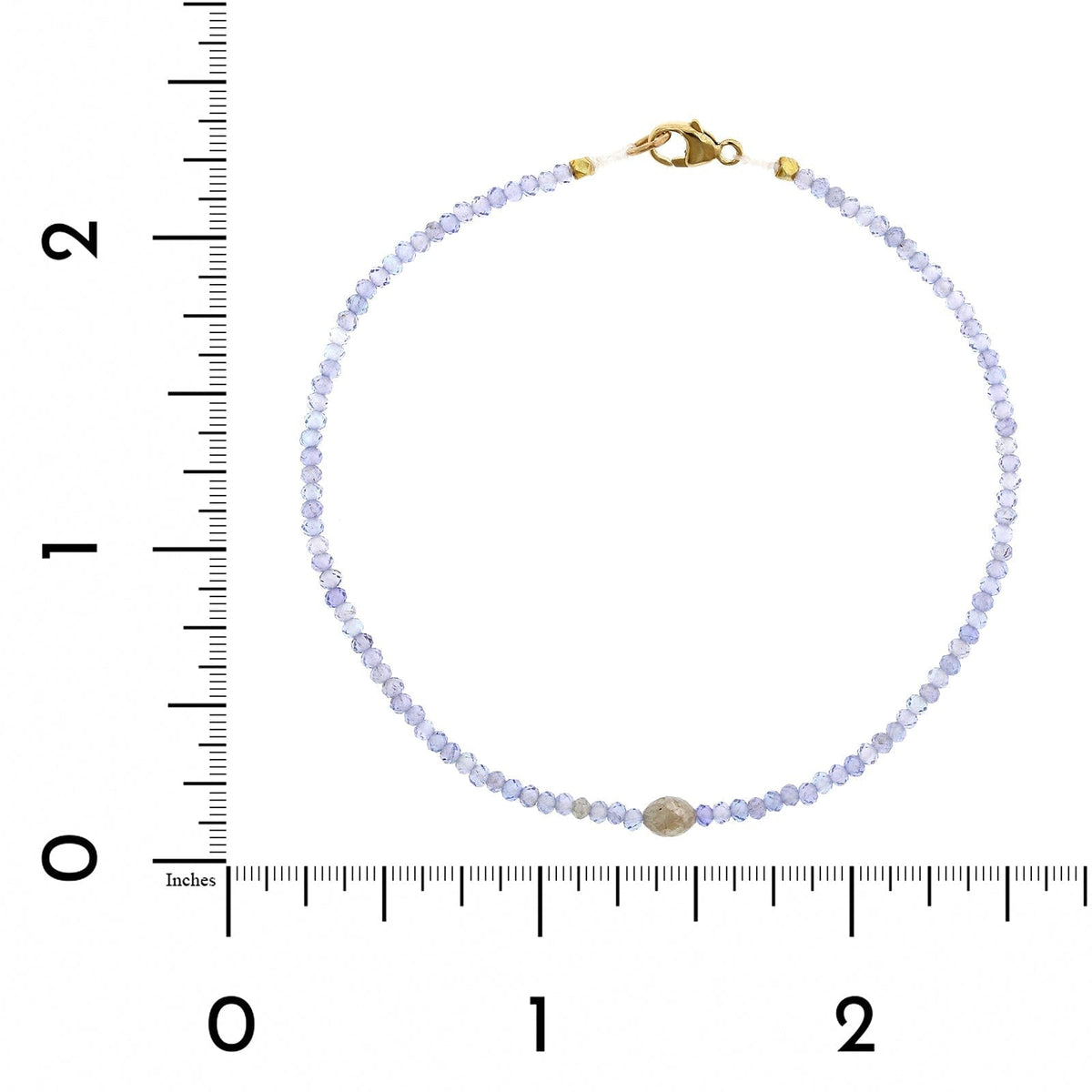 18K Yellow Gold Tanzanite Bead Bracelet