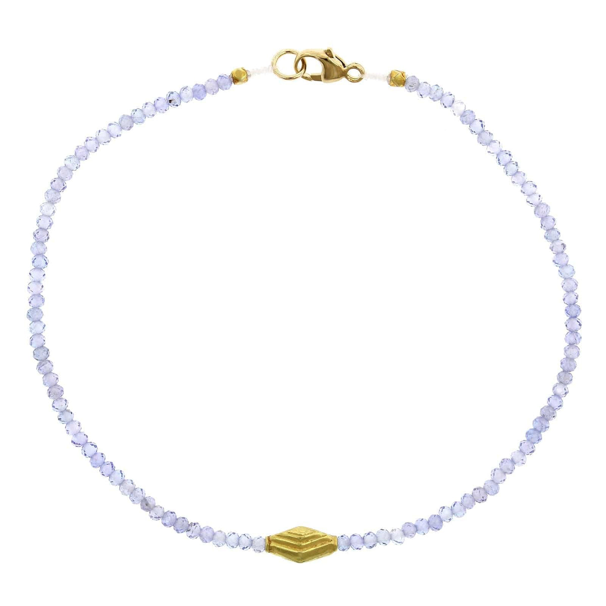 18K Yellow Gold Tanzanite Bead Bracelet