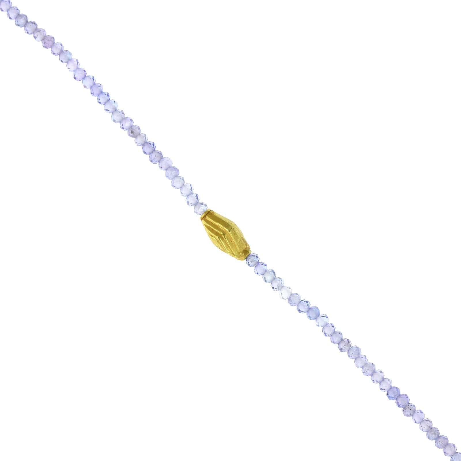 18K Yellow Gold Tanzanite Bead Bracelet