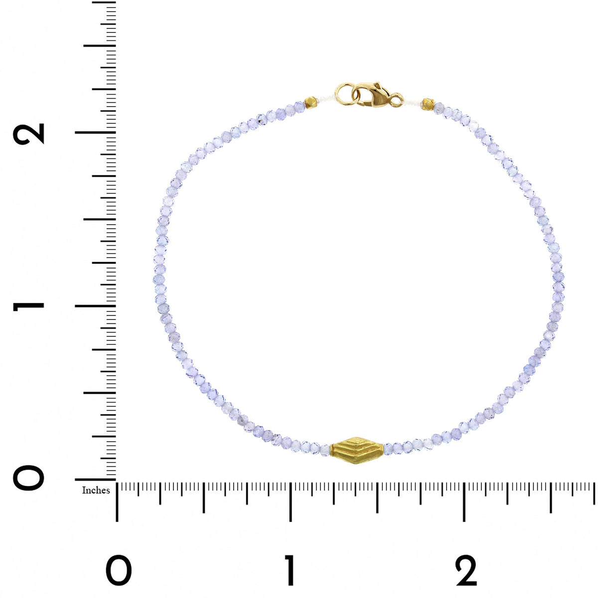 18K Yellow Gold Tanzanite Bead Bracelet