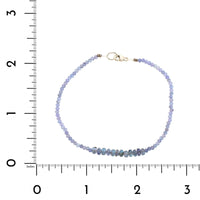 Sterling Silver Tanzanite Beaded Bracelet