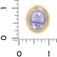 18K Yellow Gold Bezel Set Oval Cabochon Tanzanite Ring