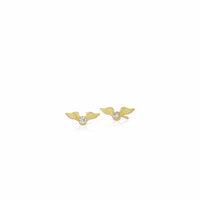 Anthony Lent 18K Yellow Gold and Diamond Wing Studs