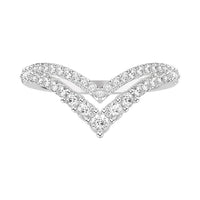 Platinum V Shaped 2 Row Diamond Band