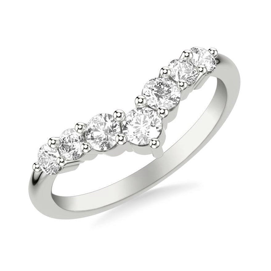 Platinum V Shaped Diamond Band