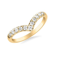 18K Yellow Gold V Shaped Graduated Diamond Band