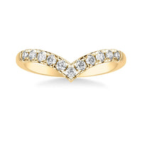 18K Yellow Gold V Shaped Graduated Diamond Band