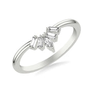 Platinum 5 Stone Curved Diamond Band