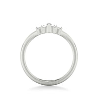 Platinum 5 Stone Curved Diamond Band