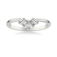 Platinum 5 Stone Curved Diamond Band