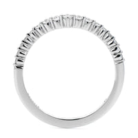 18K White Gold V Shaped Graduating Round Diamond Wedding Ring