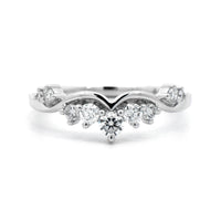 18K White Gold Crown Style Diamond Wedding Ring