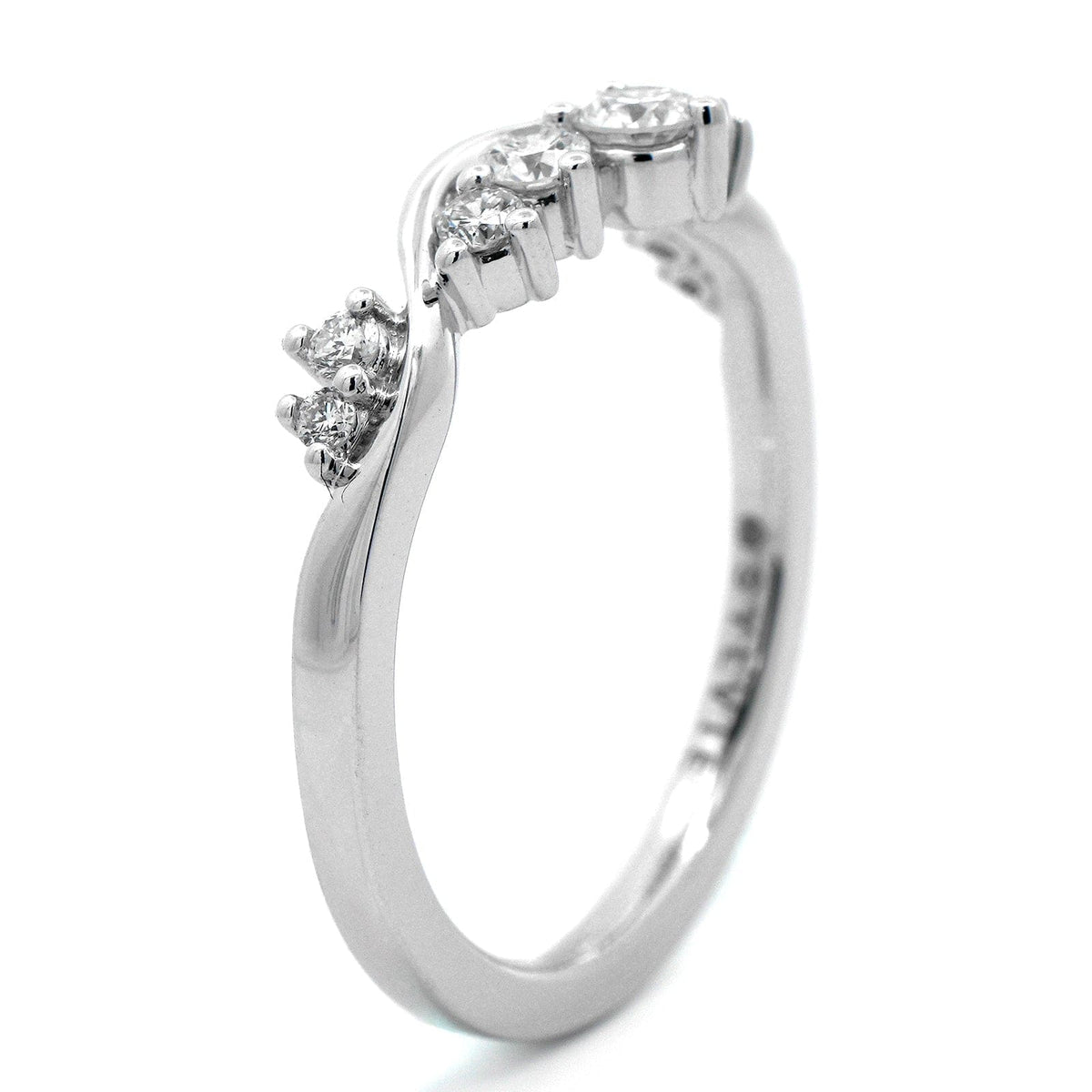 18K White Gold Crown Style Diamond Wedding Ring