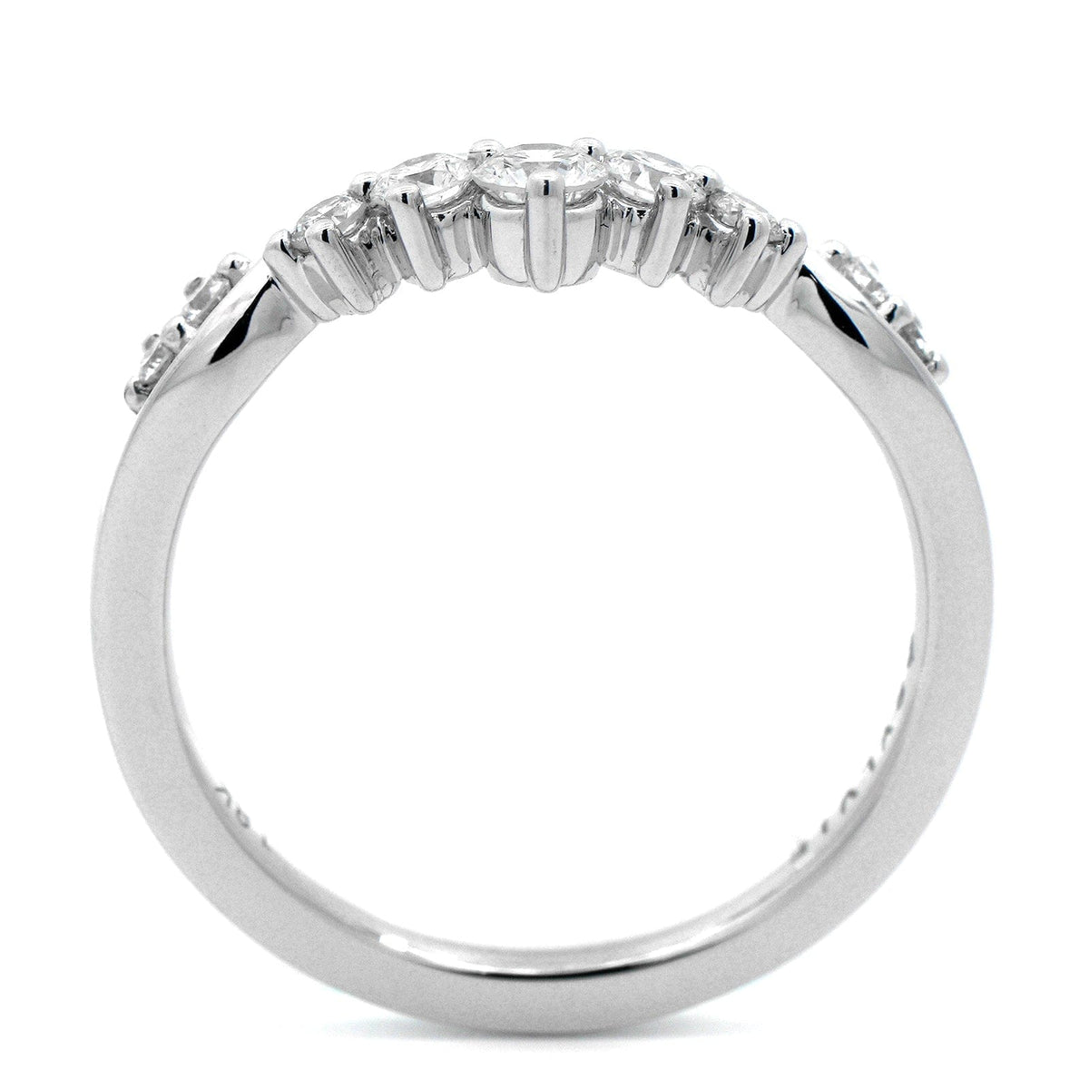 18K White Gold Crown Style Diamond Wedding Ring