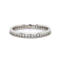 18K White Gold Channel Set Diamond Eternity Band