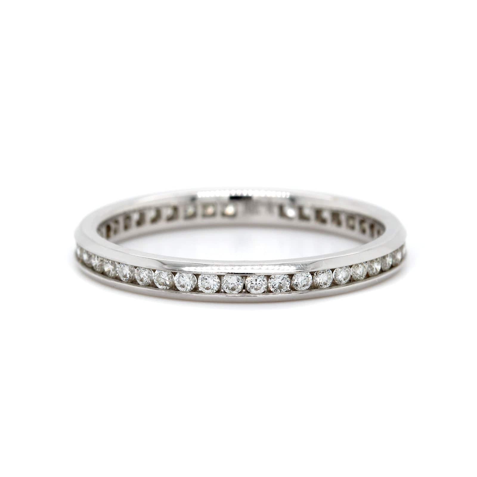 18K White Gold Channel Set Diamond Eternity Band