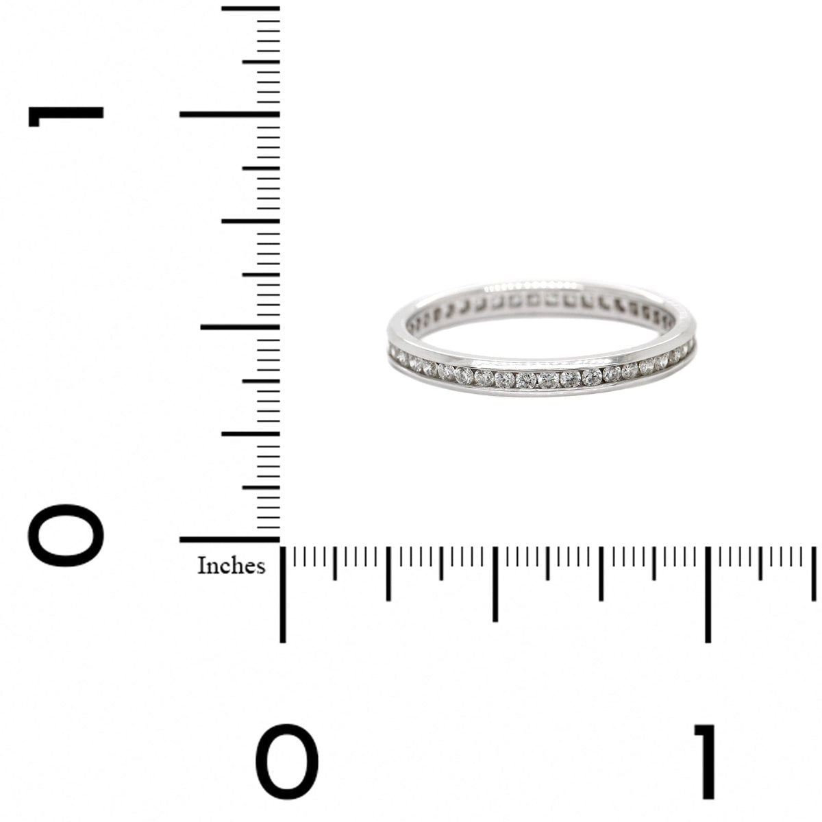 18K White Gold Channel Set Diamond Eternity Band