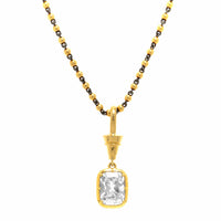 18K Yellow Gold Emerald Cut Diamond Astor Pendant Necklace