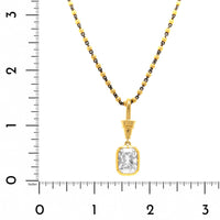 18K Yellow Gold Emerald Cut Diamond Astor Pendant Necklace