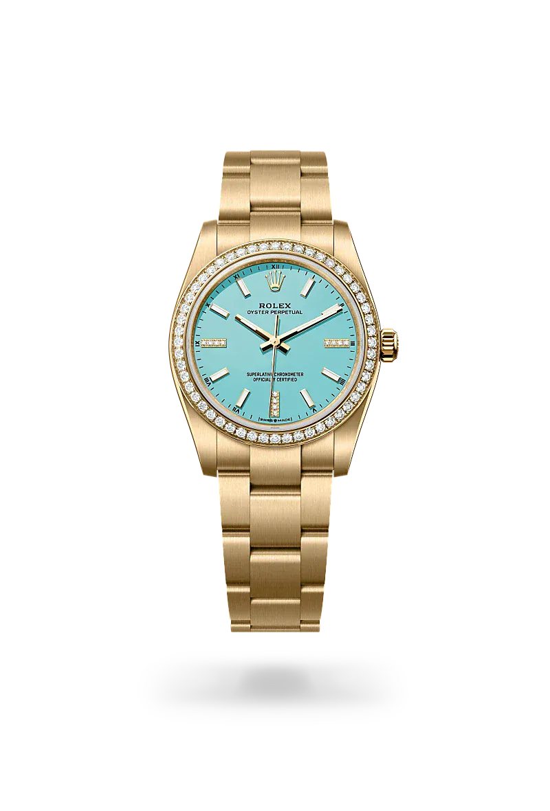 Front facing Rolex Oyster Perpetual watch