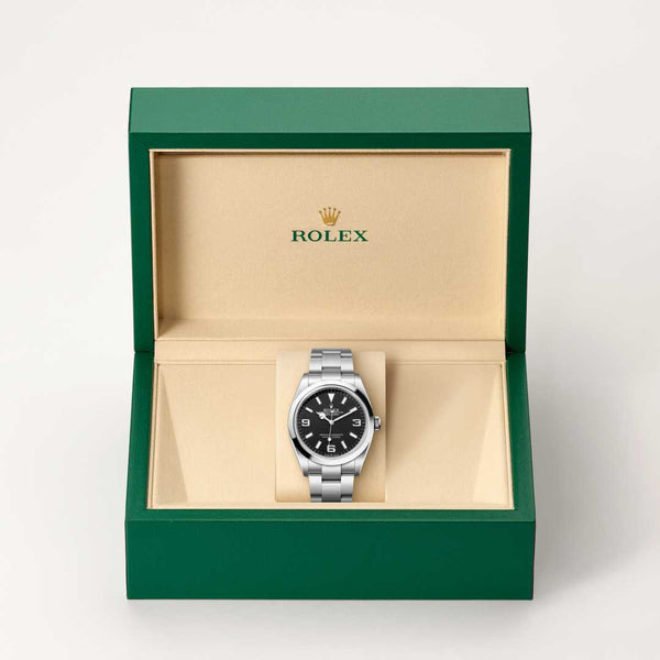 Rolex Explorer watch in box