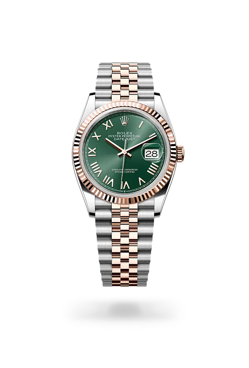 Front facing Rolex Datejust watch