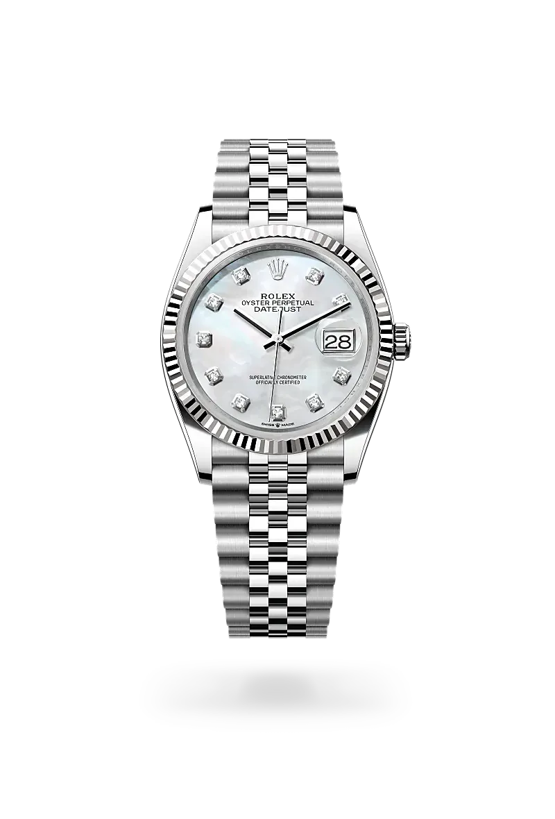 Front facing Rolex Datejust watch