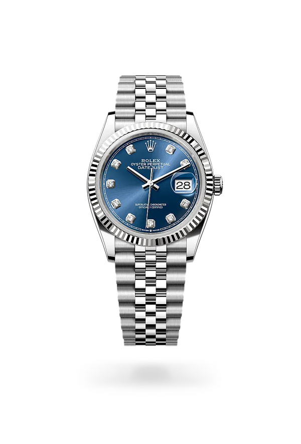 Front facing Rolex Datejust watch