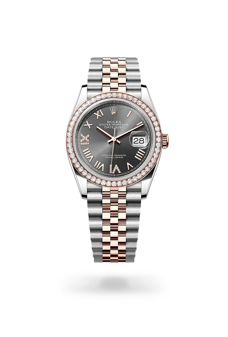 Front facing Rolex Datejust watch