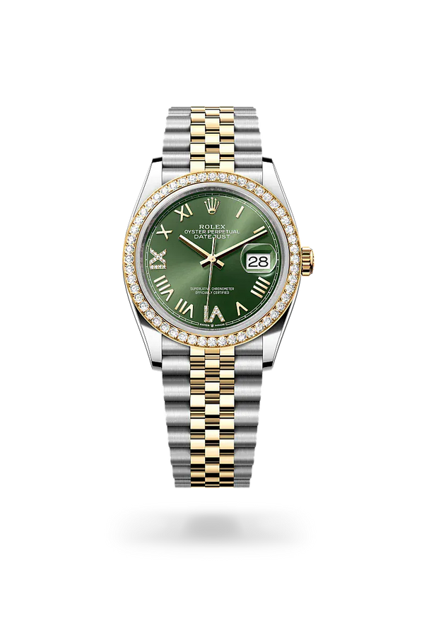  Datejust 36 with Oyster, 36 mm, Oystersteel, yellow gold and diamonds
