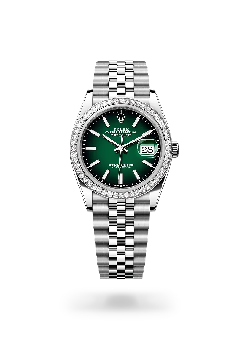Front facing Rolex Datejust watch