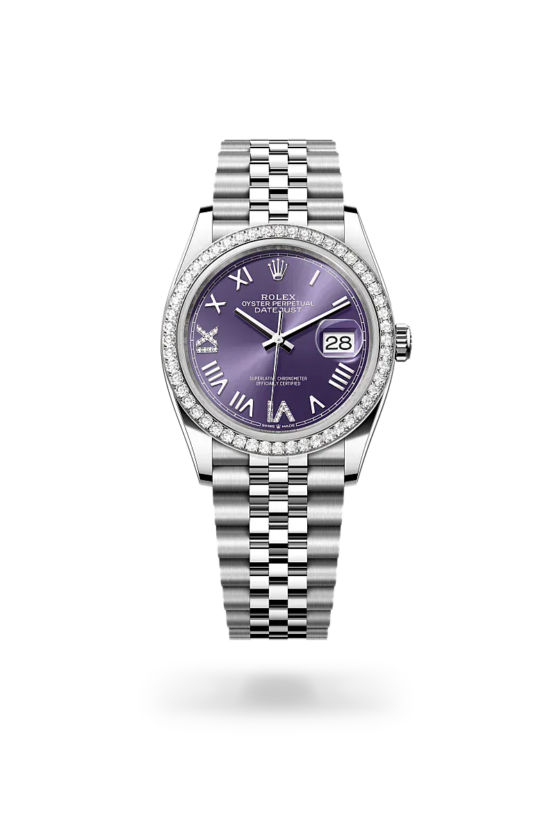 Front facing Rolex Datejust watch