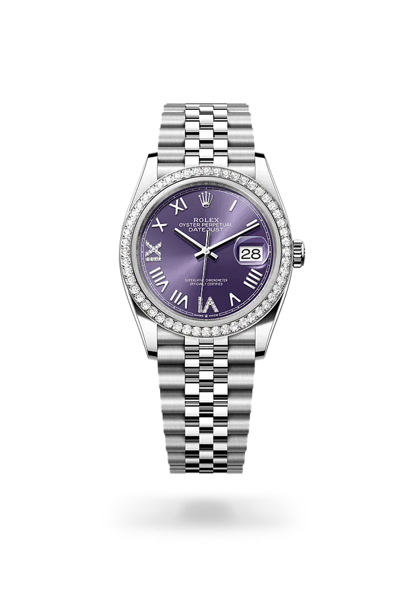  Datejust 36 with Oyster, 36 mm, Oystersteel, white gold and diamonds