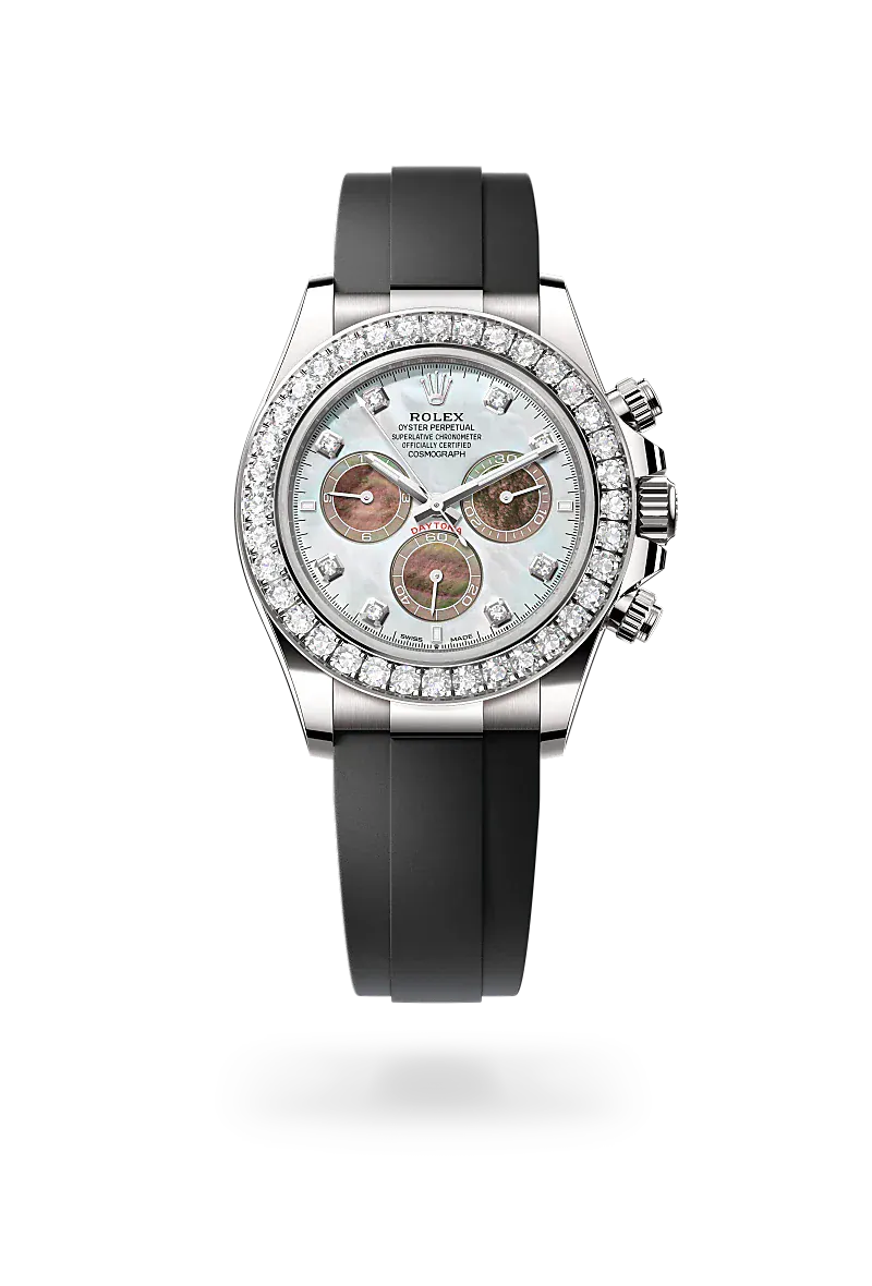  Cosmograph Daytona with Oyster, 40 mm, white gold and diamonds