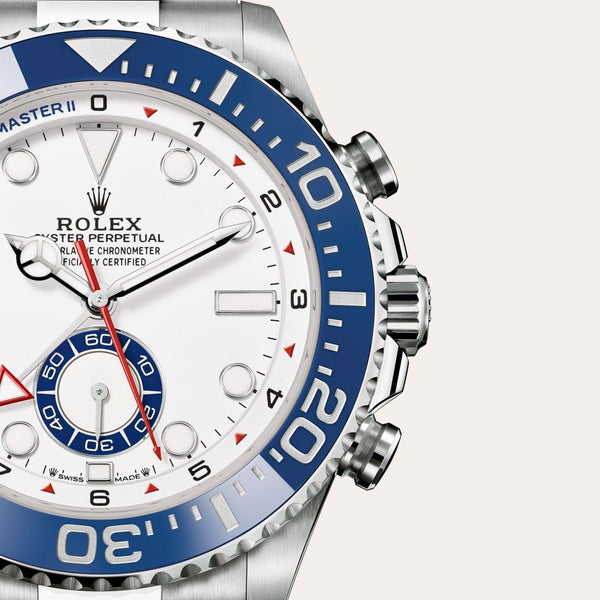 Dial closeup of a Rolex Yacht-Master II watch