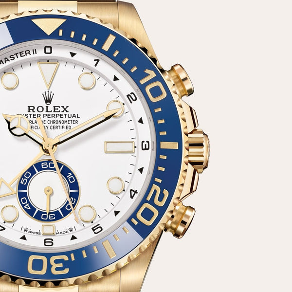 Dial closeup of a Rolex Yacht-Master II watch