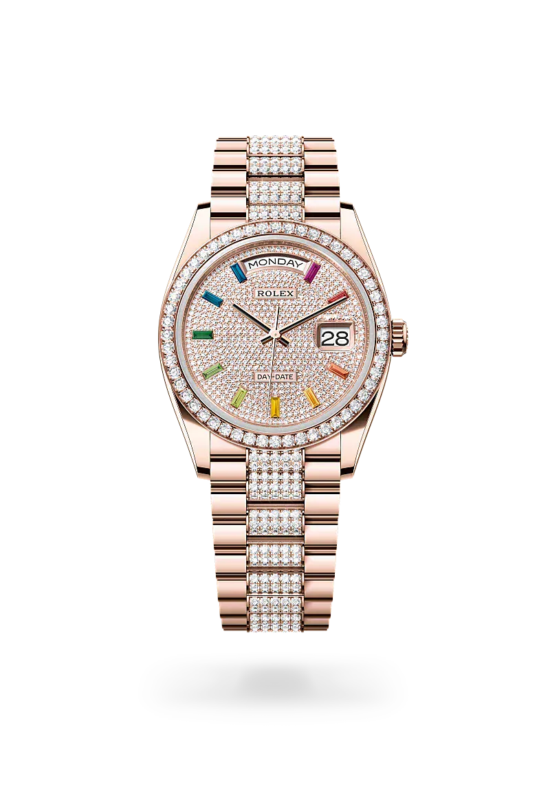Front facing Rolex Day-Date watch