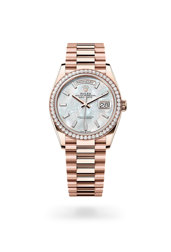  Day-Date 36 with Oyster, 36 mm, Everose gold and diamonds