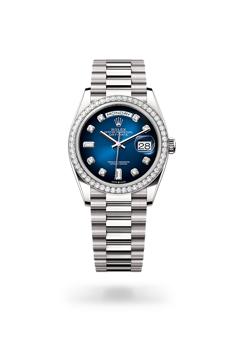 Front facing Rolex Day-Date watch