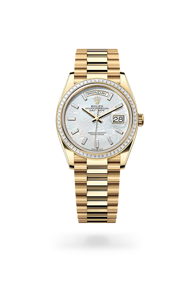 Front facing Rolex Day-Date watch